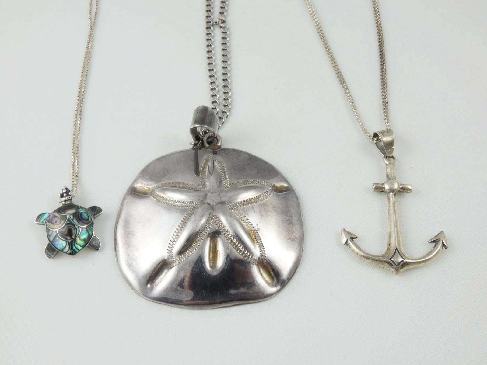 3 STERLING PENDANT NECKLACES