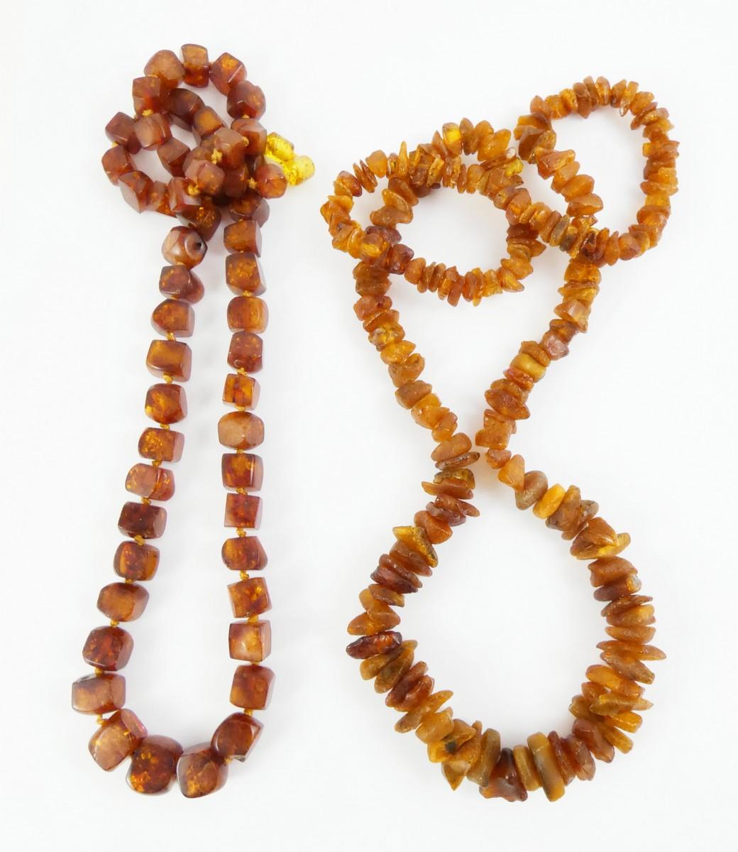 2 AMBER NECKLACES