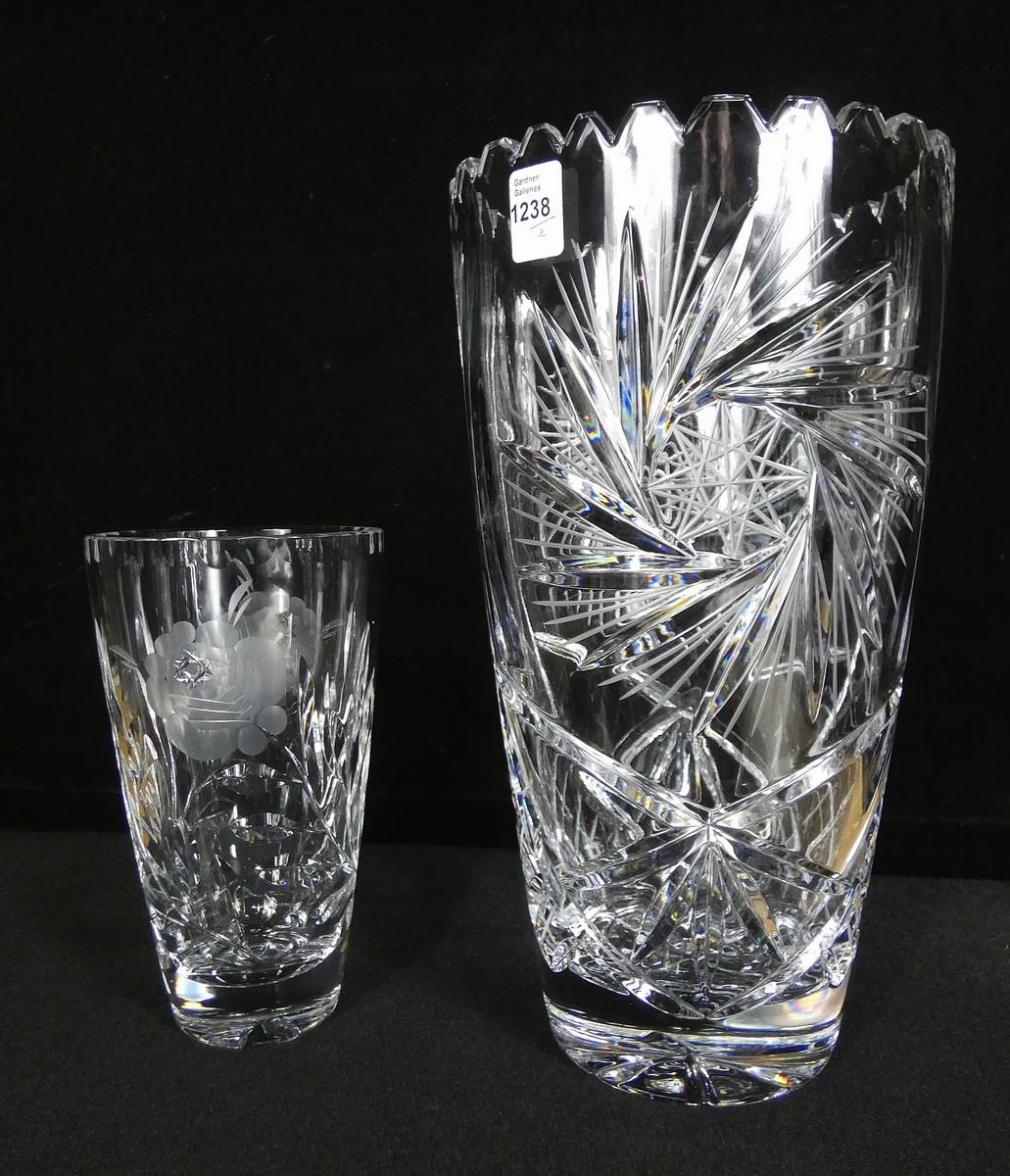 TWO VINTAGE CRYSTAL VASES DECORATIVE ARTS ESTATE SMALLS Online   1238 4 