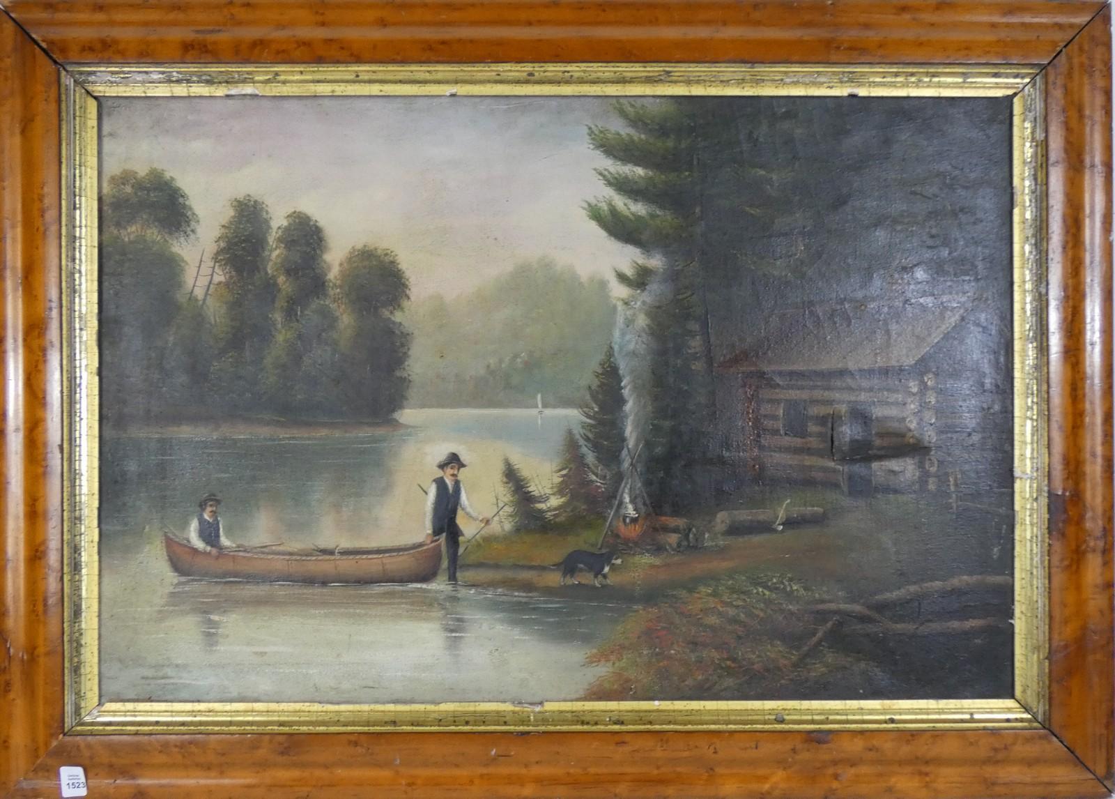 EARLY PRIMITIVE OIL PAINTING