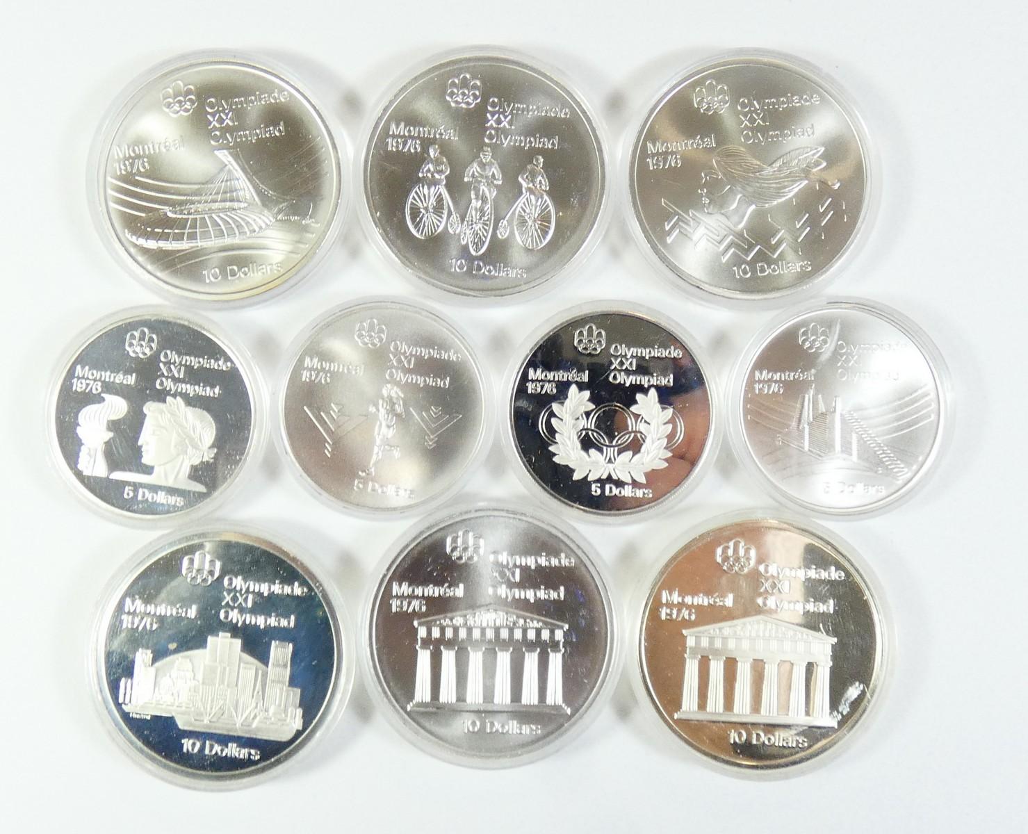 10 CANADIAN OLYMPIC SILVER COINS