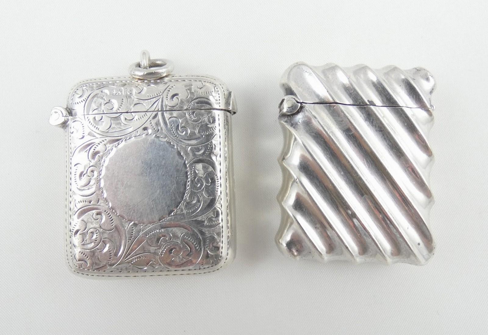 TWO STERLING MATCH SAFES | SILVER & FASHION JEWELLERY | Online Auction ...