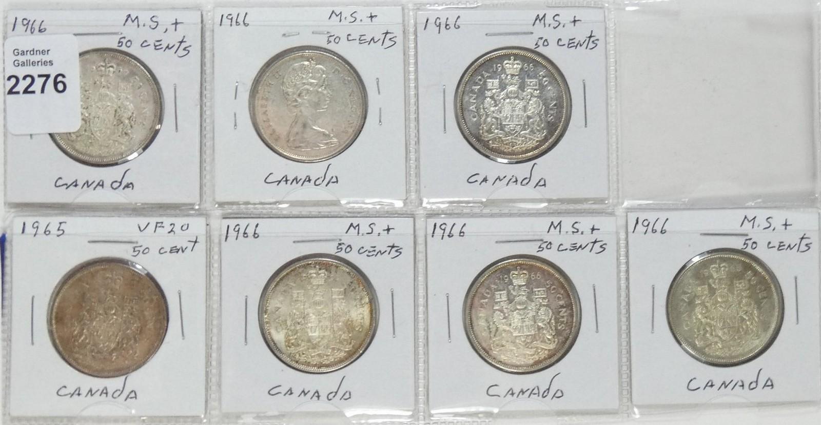 15 CANADIAN SILVER 50-CENTS