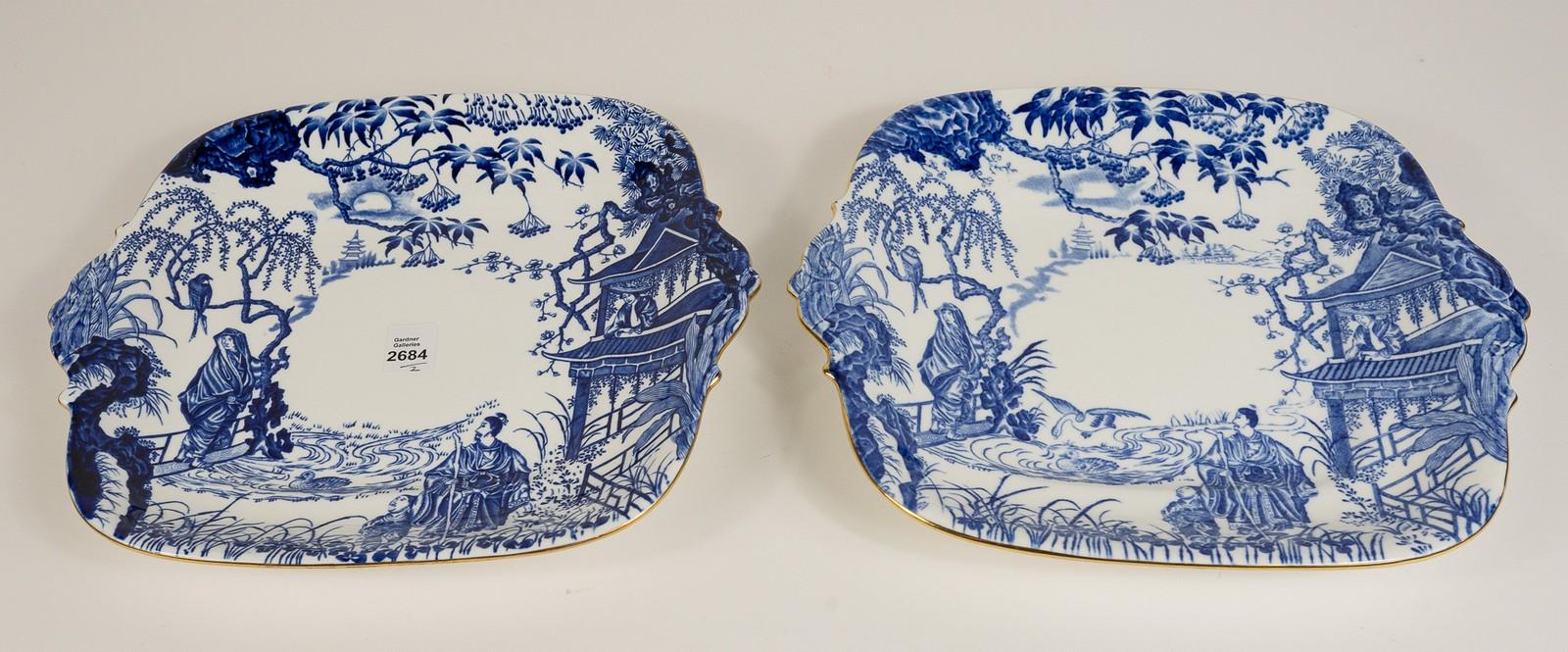PAIR DERBY SERVING TRAYS