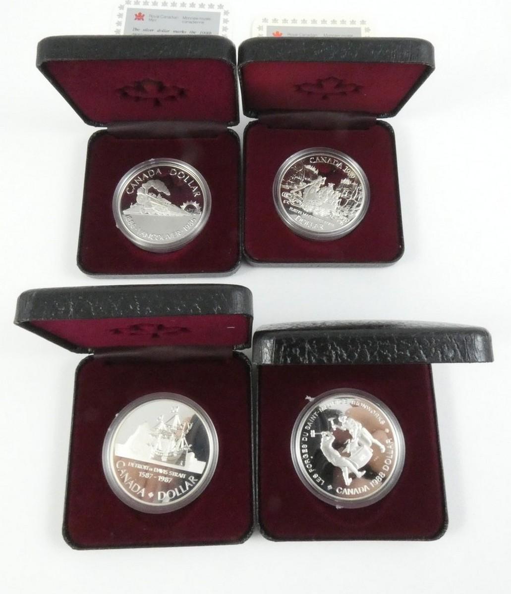 4 CANADIAN SILVER PROOF DOLLARS