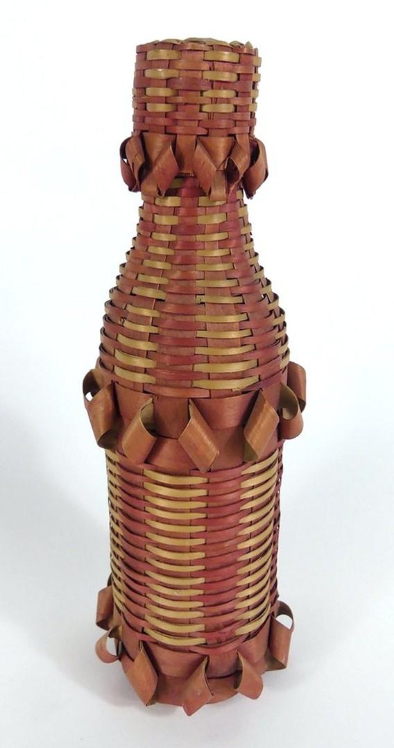 BASKETRY COVERED BOTTLE FROM WESTERN ONTARIO OJIBWAY