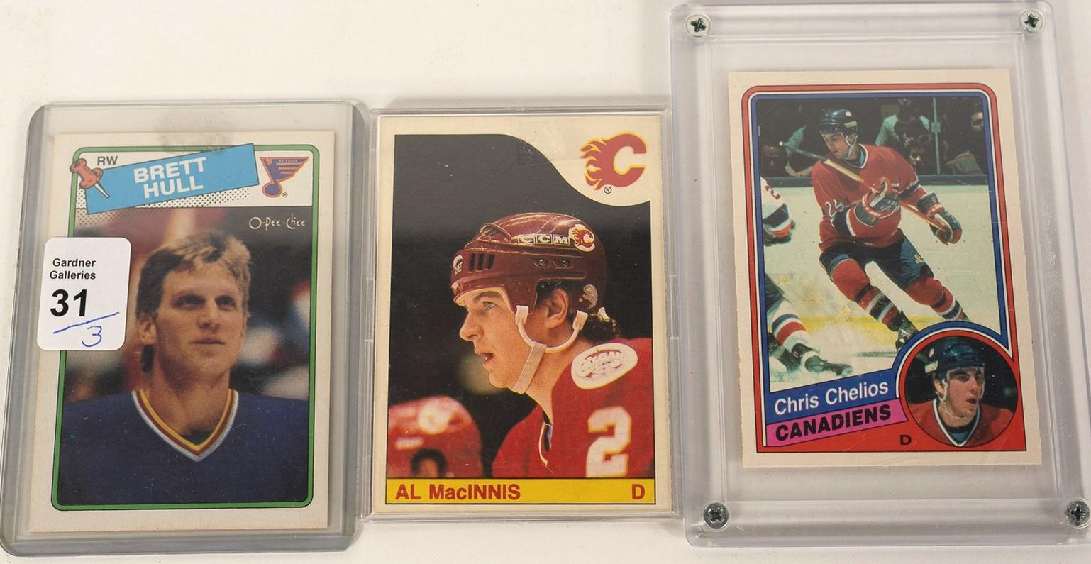 HULL, MACINNIS AND CHELIOS ROOKIE CARDS