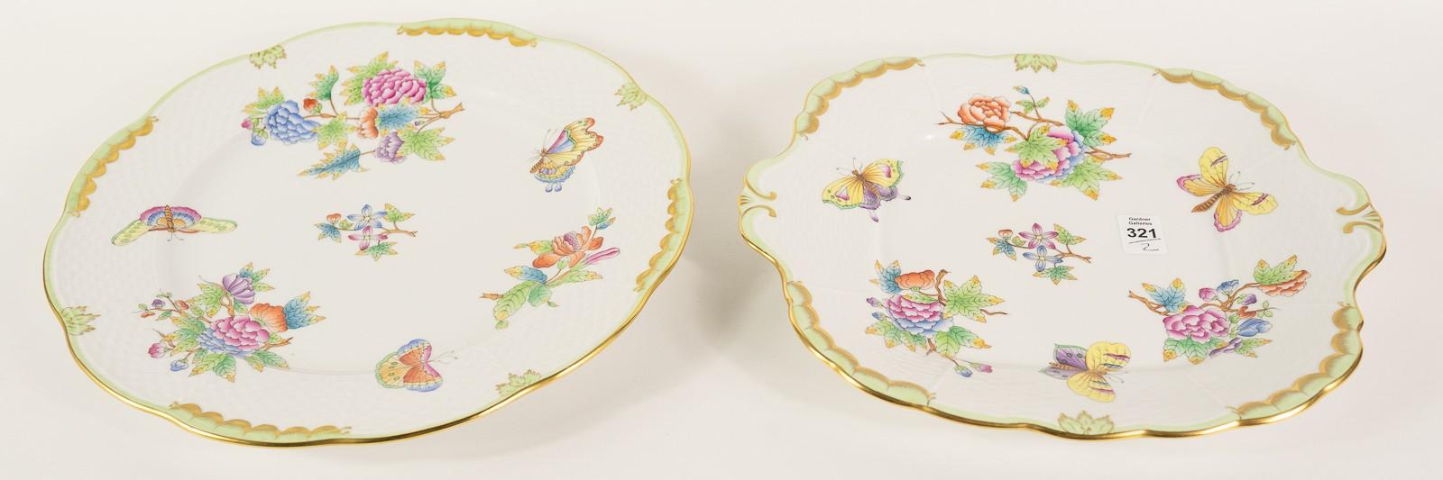 TWO HEREND SERVING TRAYS