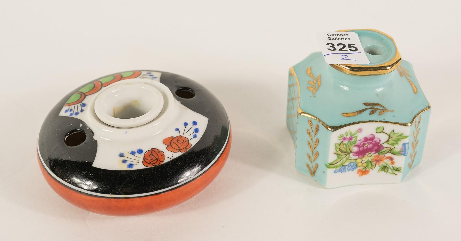 TWO FRENCH PORCELAIN INKWELLS
