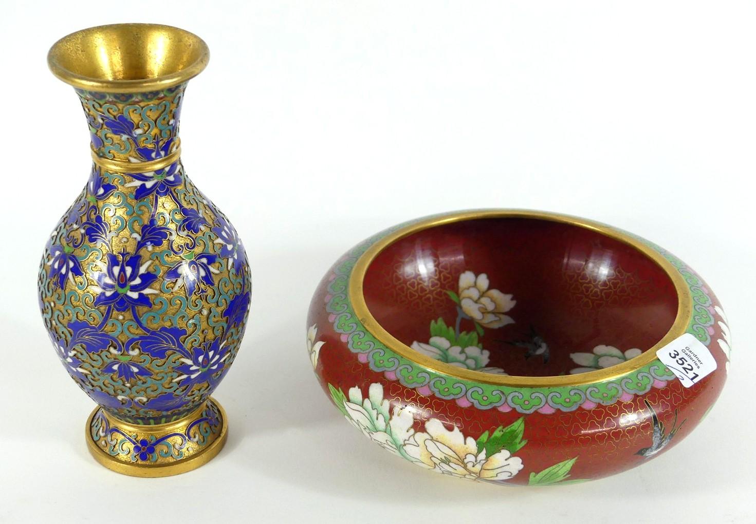 TWO PIECES CHINESE CLOISONNE