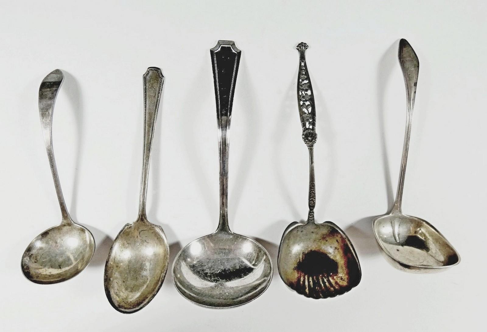 5 STERLING SILVER LADLES | STERLING SILVER & PLATE | Online Auction ...