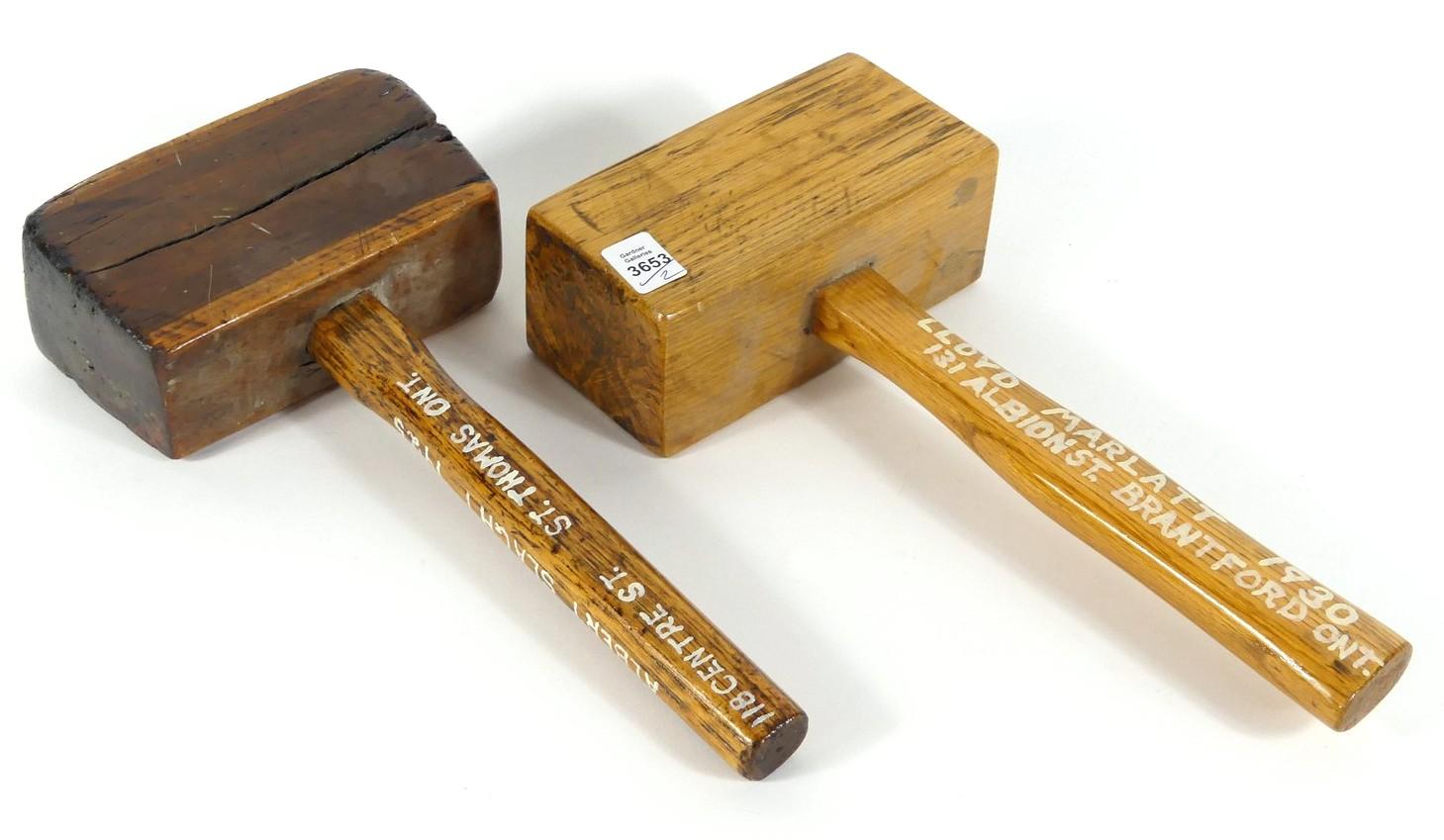 TWO SIGNED MALLETS
