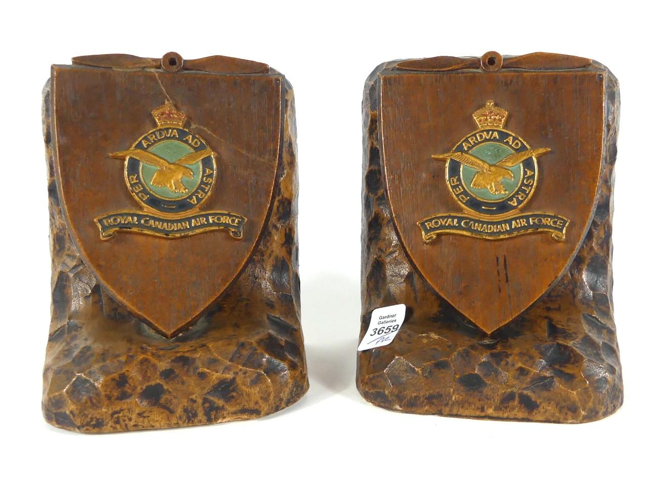 PAIR R.C.A.F. BOOKENDS