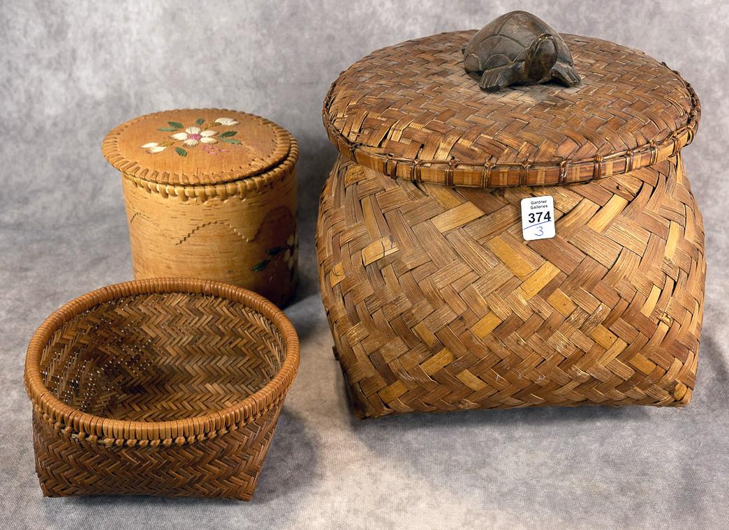 THREE INDIGENOUS BASKETS | DECORATIVE ARTS, FIGURINES, PAPERWEIGHTS ...