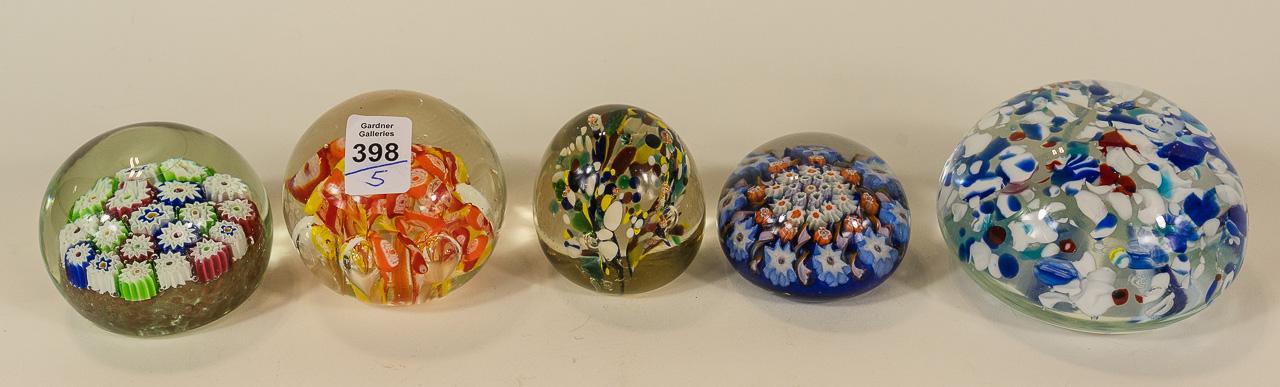 FIVE ART GLASS PAPERWEIGHTS ART GLASS FIGURINES JEWELLERY MORE   398 1 2 