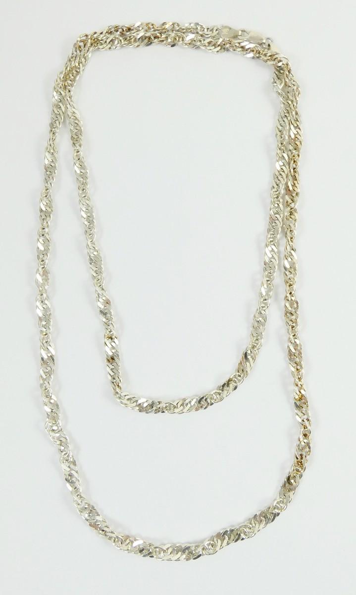 LONG SILVER NECK CHAIN