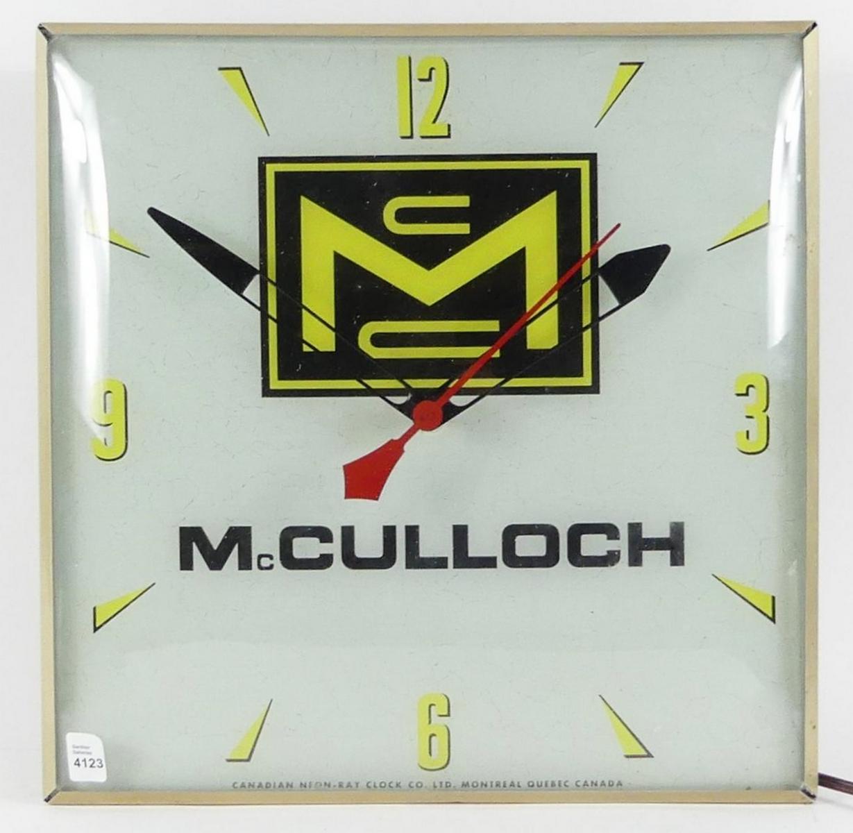 VINTAGE MCCULLOCH WALL CLOCK