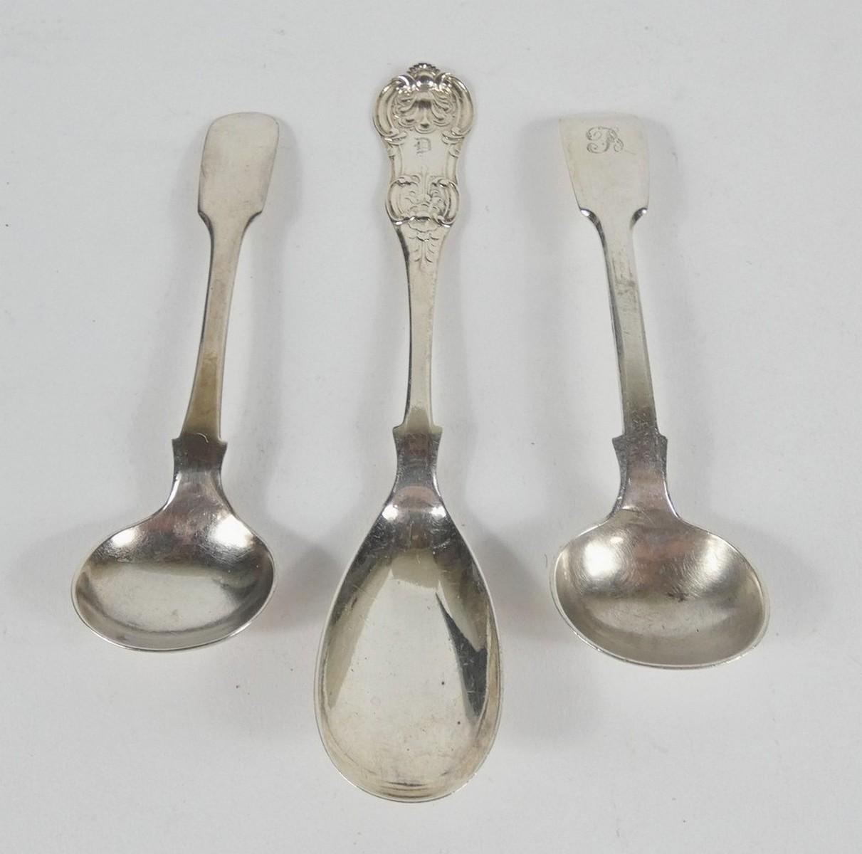 3 STERLING CONDIMENT SPOONS