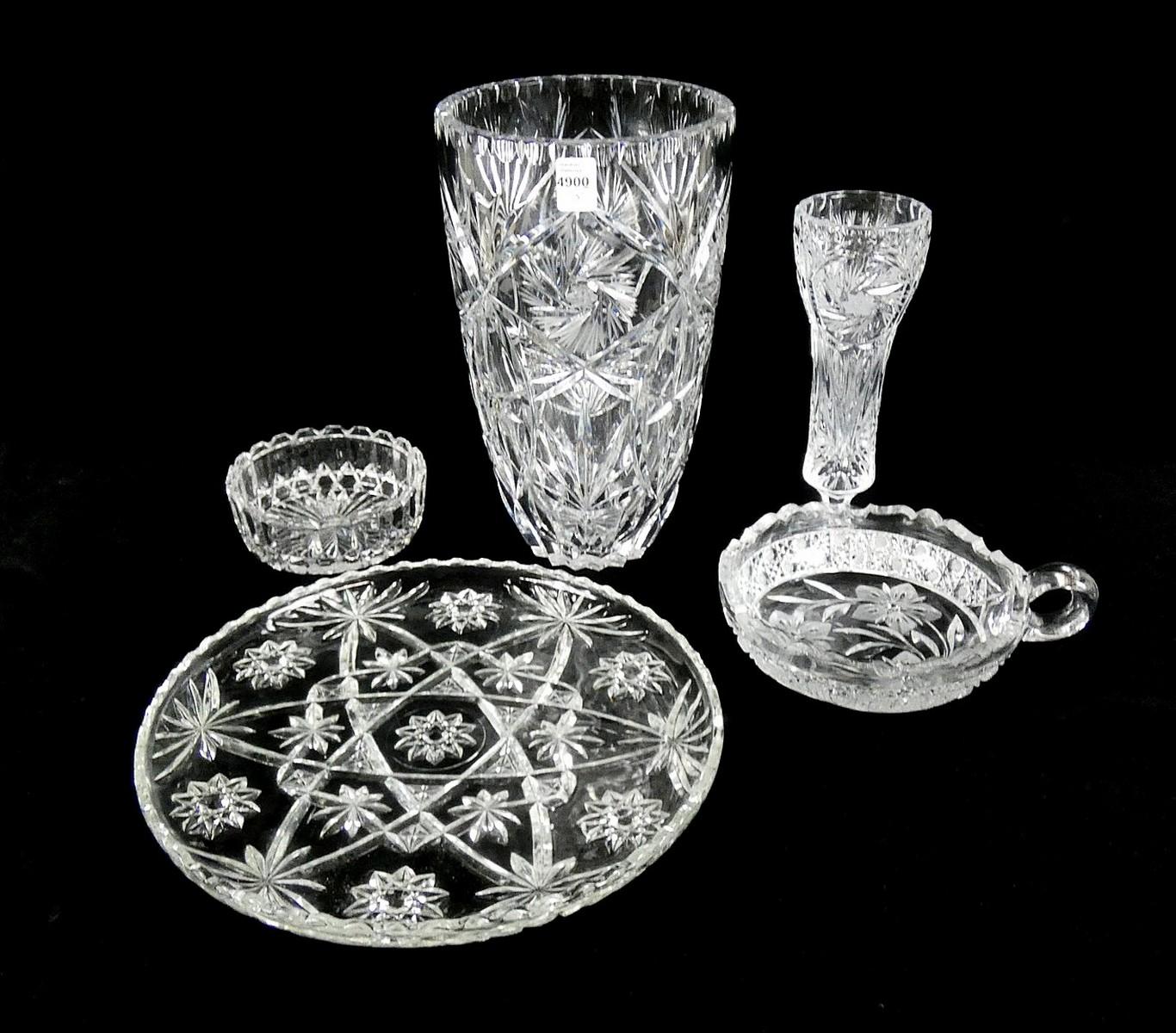 5 PIECES OF CRYSTAL & GLASS