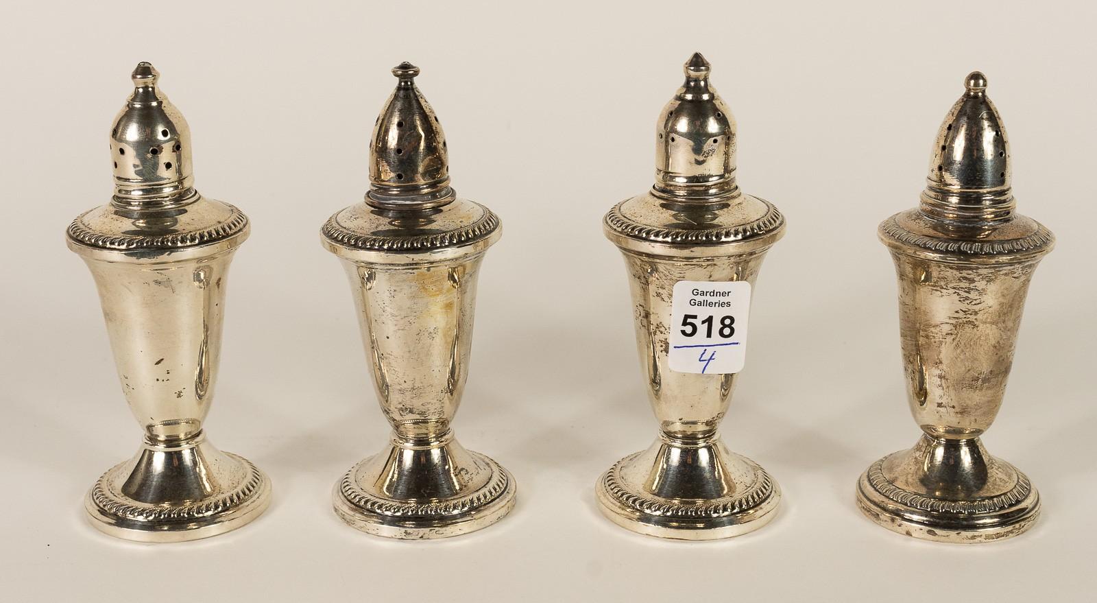 SET OF FOUR STERLING SHAKERS