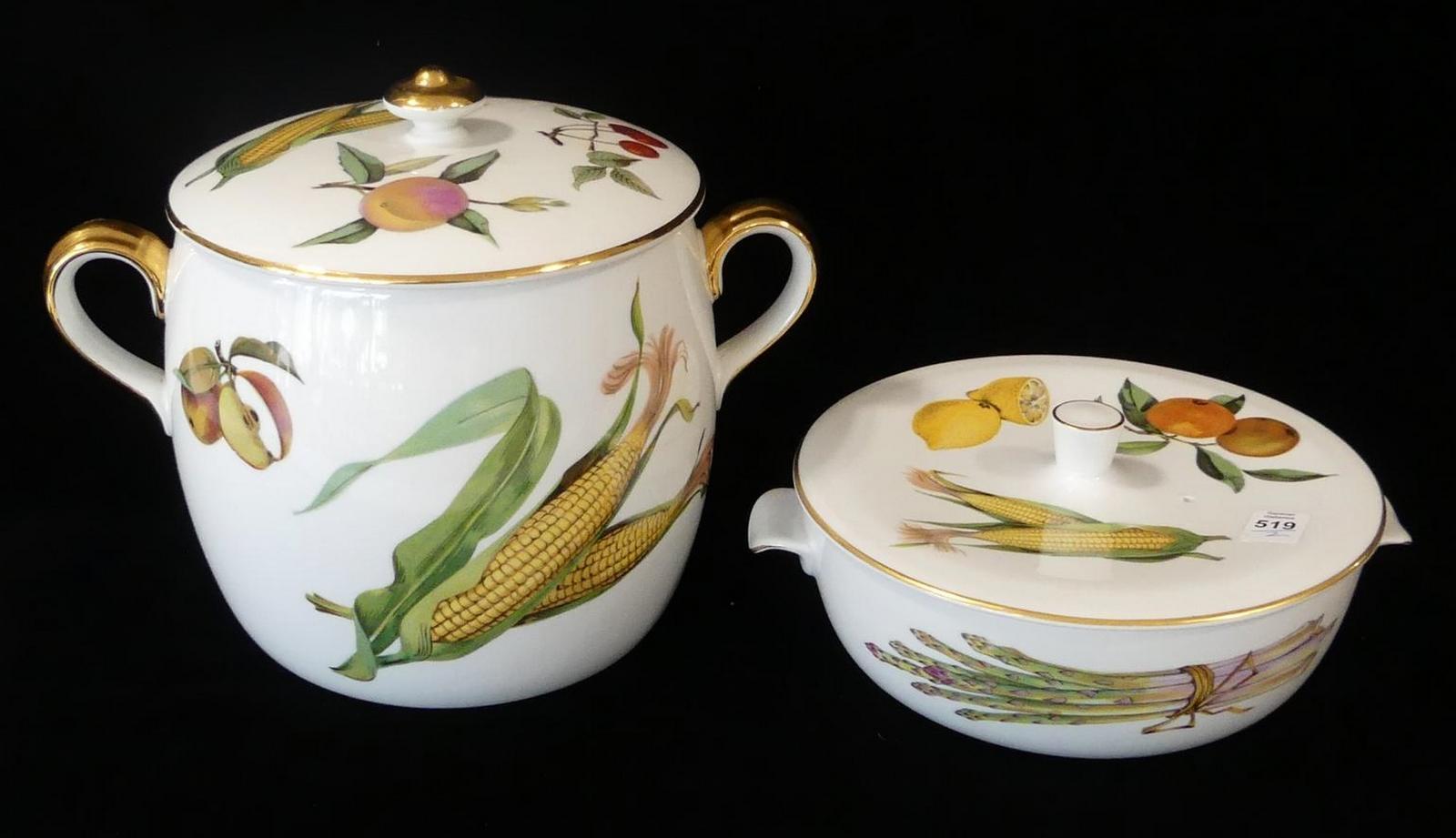 TWO EVESHAM SERVING PIECES