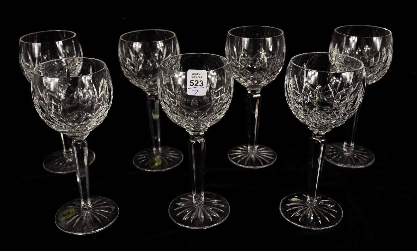 SEVEN WATERFORD WHITE WINE GOBLETS