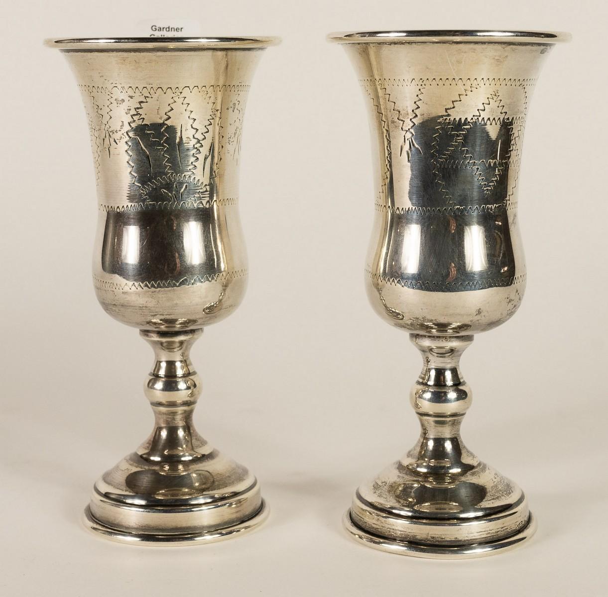 PAIR OF STERLING GOBLETS