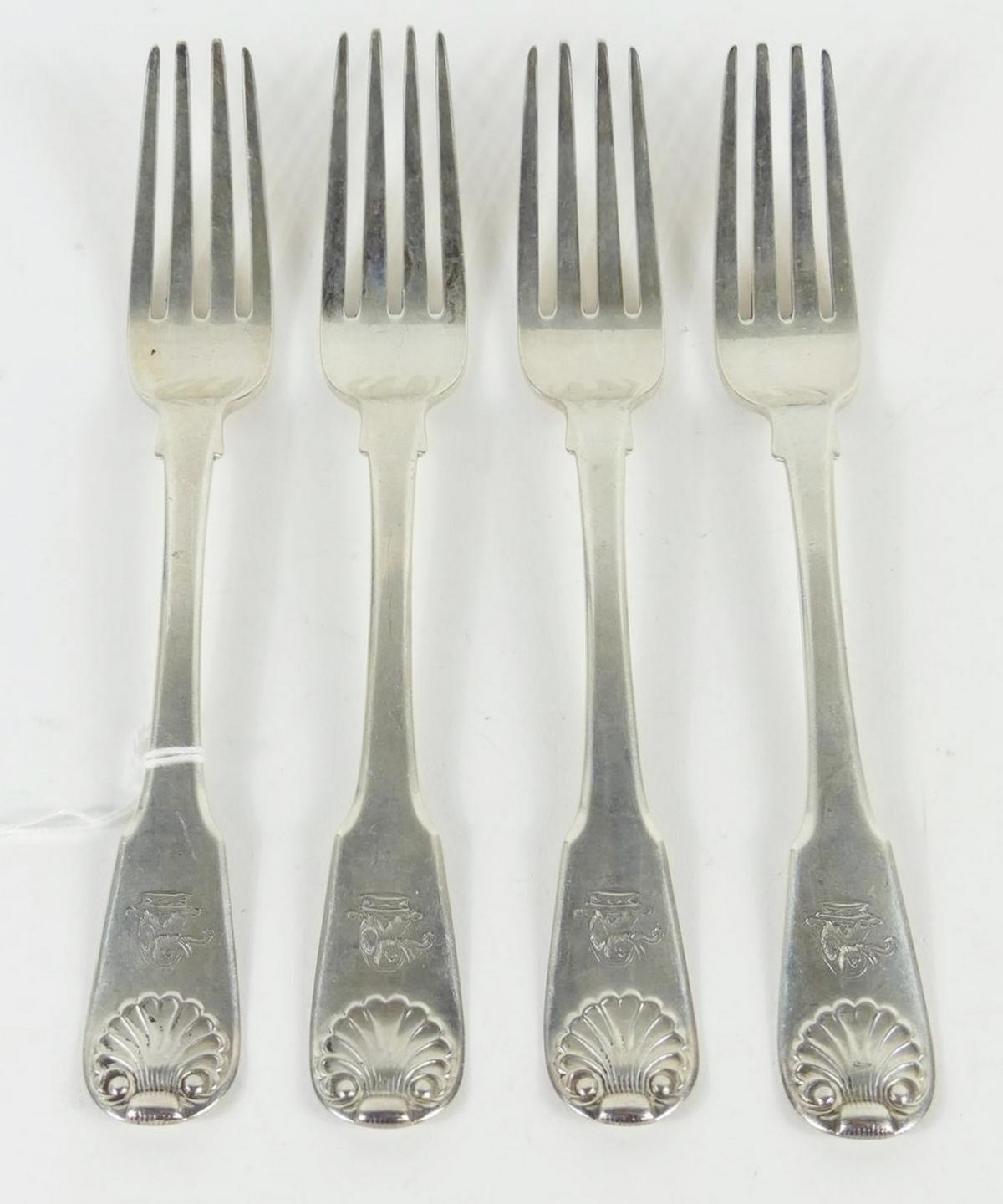 SET ANTIQUE STERLING LARGE FORKS DECORATIVE ARTS Online Auction