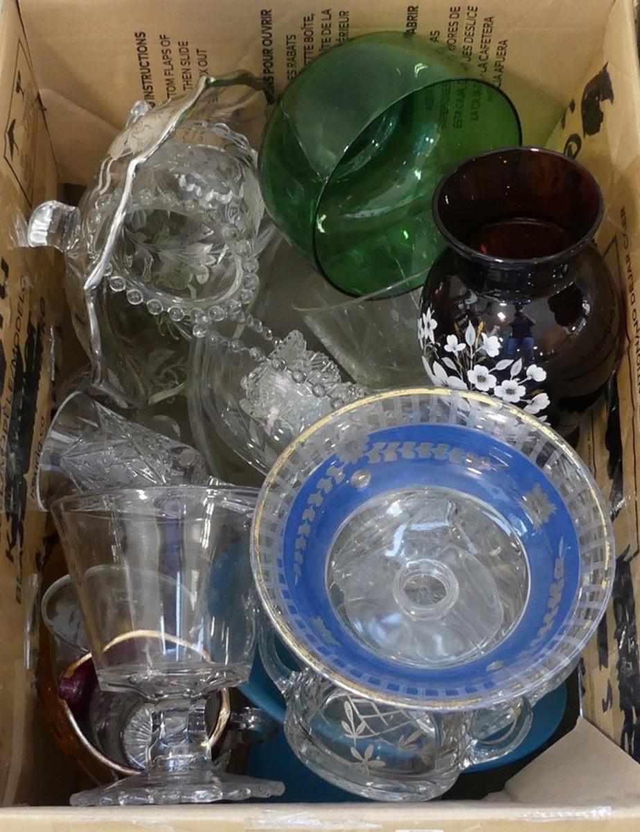 TWO BOX LOTS OF GLASSWARE