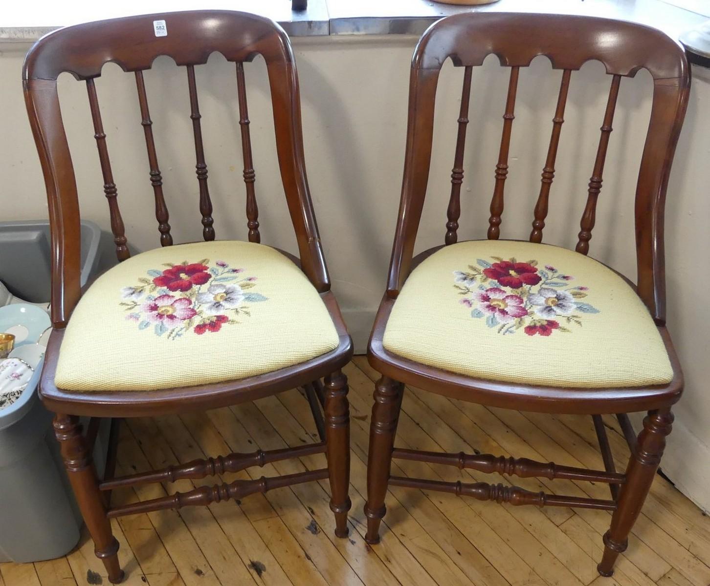 PAIR OF "HORSE COLLAR" CHAIRS