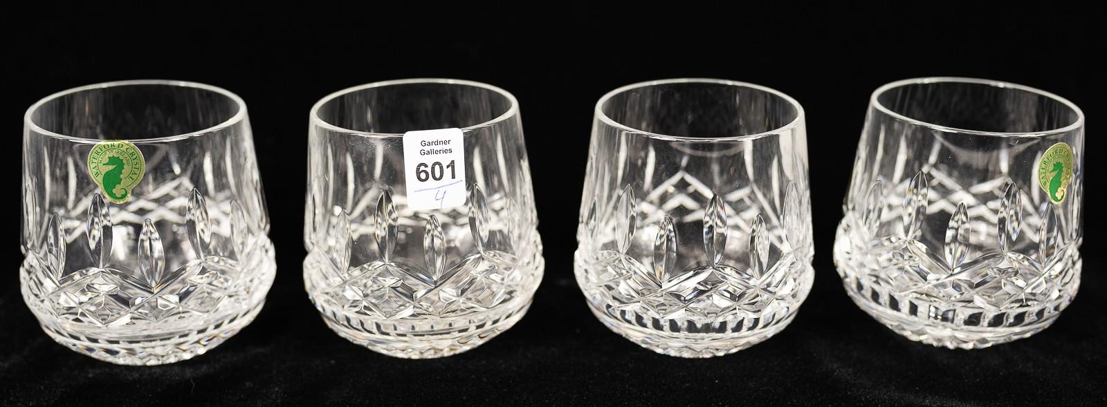 FOUR WATERFORD "LISMORE" CONNOISSEUR ROUNDED TUMBLERS