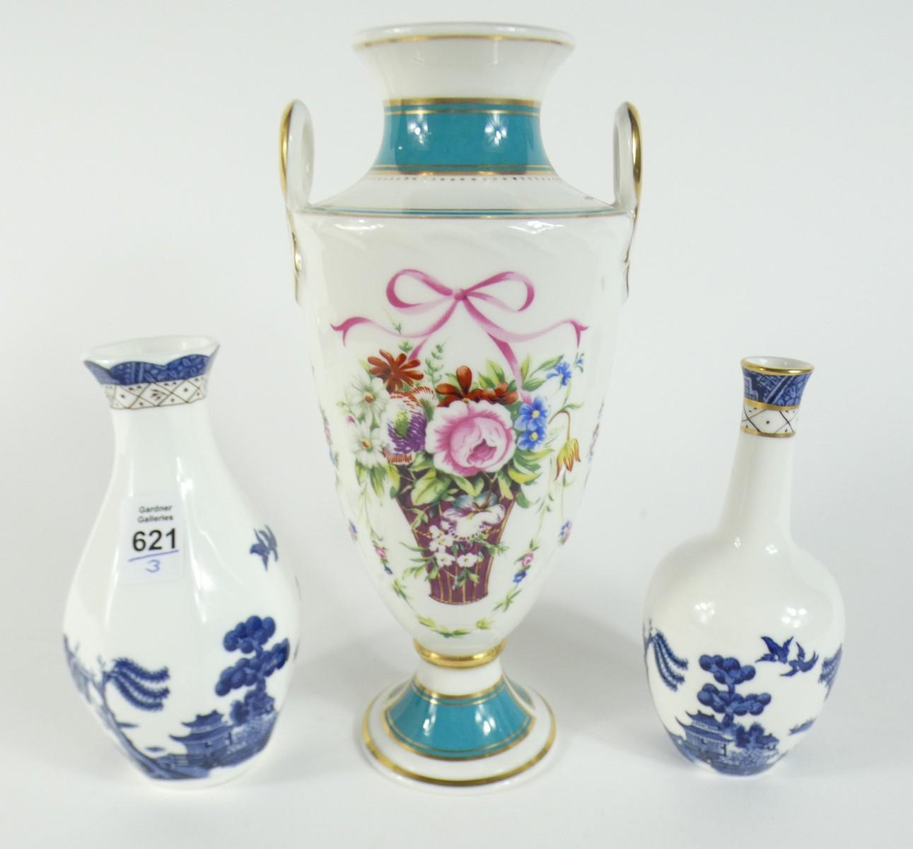 THREE ENGLISH BONE CHINA VASES | ART GLASS, POTTERY, FIGURINES, SILVER ...