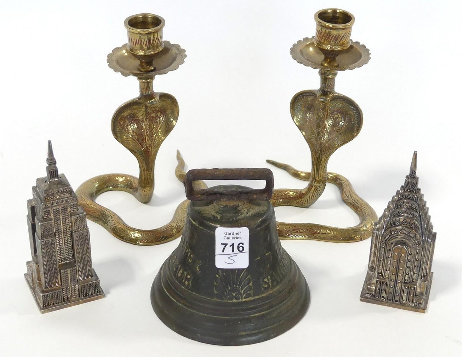 BELL, SHAKERS AND CANDLESTICKS