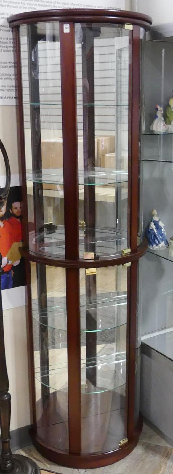 CURVED GLASS CURIO CABINET