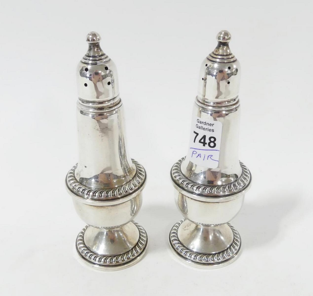 PAIR OF EMPIRE STERLING SHAKERS