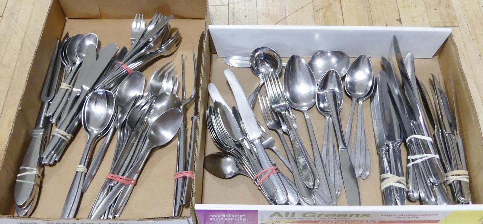 TWO SETS OF STAINLESS FLATWARE