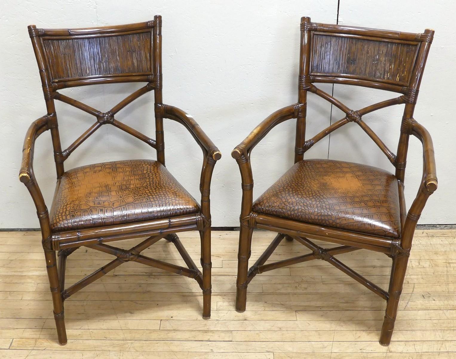 PAIR OF BAMBOO ARMCHAIRS