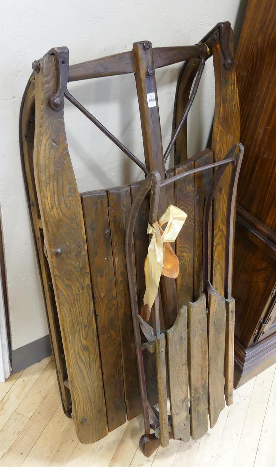 TWO ANTIQUE SLEDS