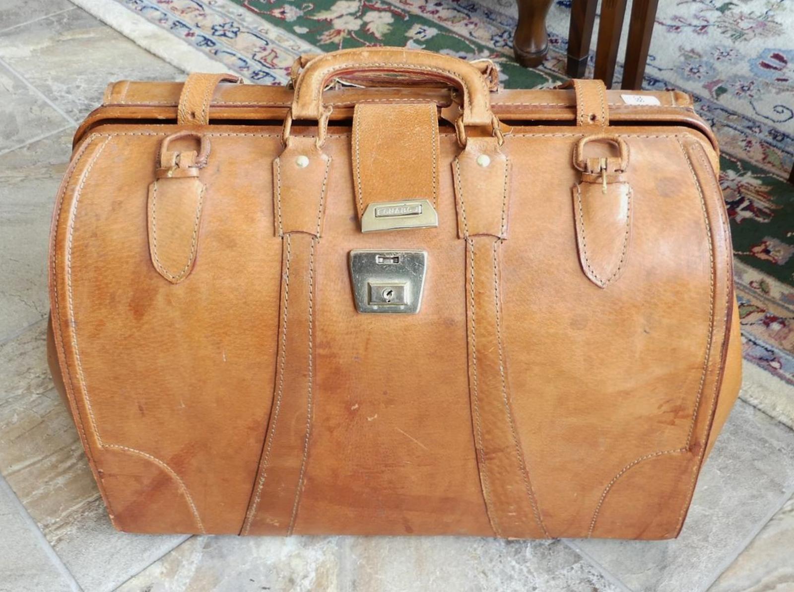 VINTAGE LEATHER VALISE | ESTATE FURNISHINGS & ROYAL DOULTONS | Online ...