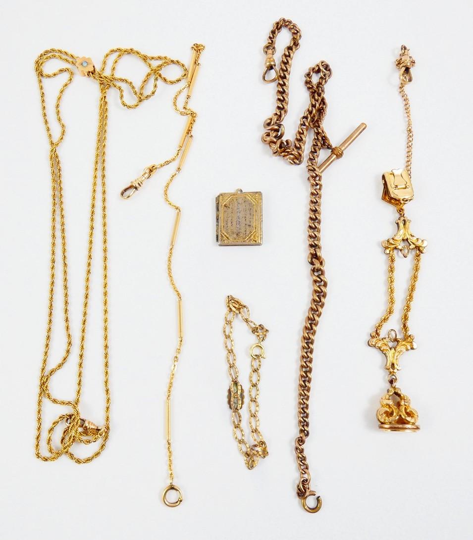 GOLD-FILLED WATCH CHAINS, ETC. | JEWELLERY, NUMISMATICS | Online ...