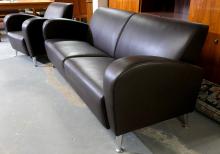 LEATHER SOFA AND CHAIR