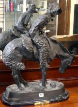 LARGE REMINGTON "NORTHER" BRONZE SCULPTURE