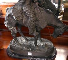 LARGE REMINGTON "NORTHER" BRONZE SCULPTURE
