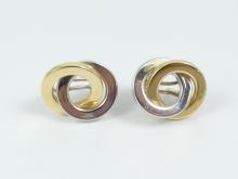 PAIR "DOUBLE CIRCLE" EARRINGS