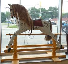 EXCEPTIONAL WOODEN ROCKING HORSE