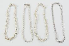 4 STERLING SILVER BRACELETS