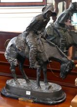 LARGE REMINGTON "NORTHER" BRONZE SCULPTURE