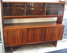 ROSEWOOD CREDENZA WITH HUTCH TOP