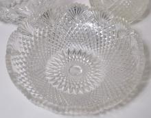 CRYSTAL VASE AND BOWLS