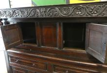 CHARLES II 17TH CENTURY OAK COURT CUPBOARD